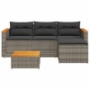vidaXL 3-Piece Outdoor Patio Sofa Set - Gray Poly Rattan with Weather-Resistant Acacia Wood Tabletop and Washable Cushions - 4 of 4
