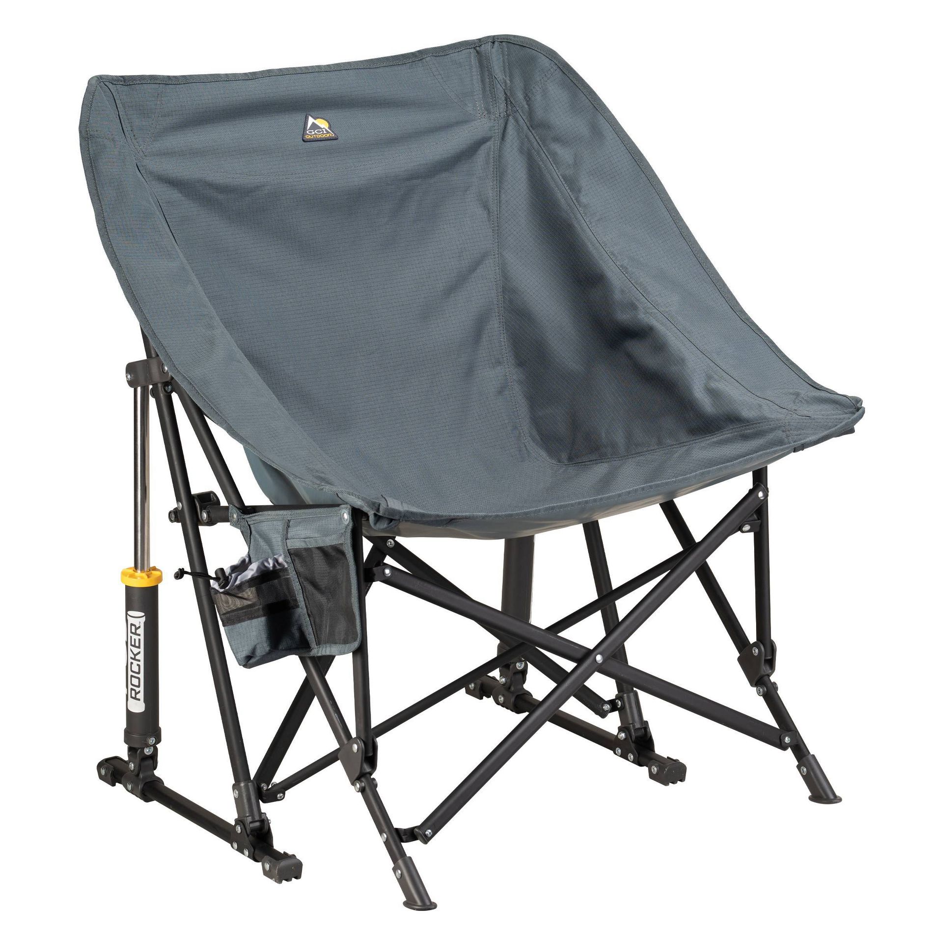 GCI Outdoor Pod Rocker Foldable Rocking Camp Chair - Charcoal: Portable Lawn Chair