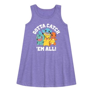 - Pokémon - Gotta Catch Em All Starters Graphic Sleeveless Aline Dress - 1 of 3