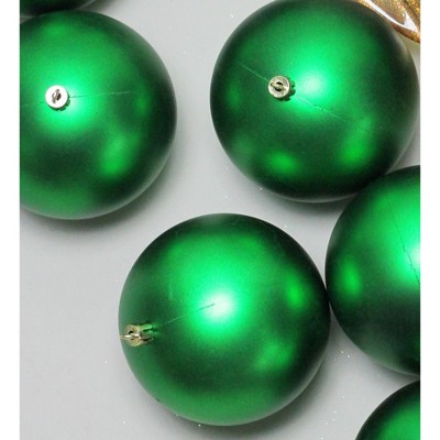 Holiday Green Shatterproof Matte Plastic Christmas Ball Ornament Set