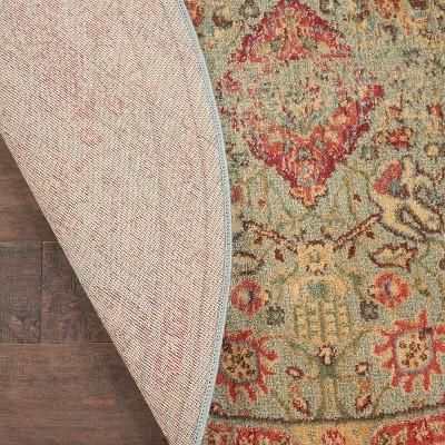 Elegant Somerset Light Green Round Wool-Blend Area Rug, 5'6"