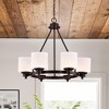 Homestock Solbi Contemporary 6 Light Chrome Large Chandelier Ceiling Fixture 24" Wide - 4 of 4
