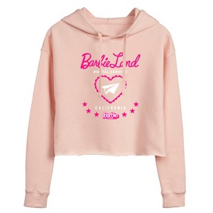 Women's - Barbie - Barbie Land Postal Service Cropped Graphic Hoodie - 1 of 2