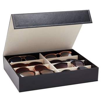 Juvale 8 Slot Sunglasses Organizer Storage, Eyeglasses Holder for Home – Multiple Glasses Display Case (12.7x9.8 in)