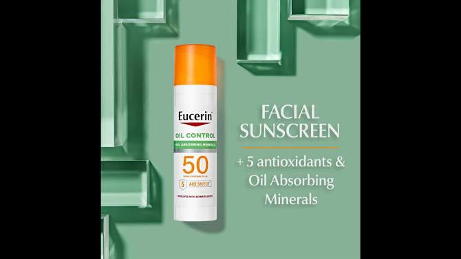 Eucerin Face Oil Control Sunscreen Lotion - SPF 50 - 2.5 fl oz, 2 of 17, play video