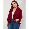Clearlove Womens Plus Size 3/4 Sleeves Cardigan Lightweight Open Front Draped Ruffles Shawls Wraps Shrugs - 4 of 4