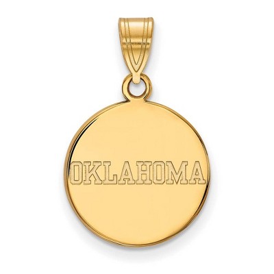 Black Bow Jewelry 14k Yellow Gold Oklahoma Sooners NCAA Medium Pendant