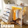 APRILSOUL White Dresser for Bedroom with  Rack 6 Drawers Dresser with LED Lights Charging Station Fabric Dressers - 3 of 4