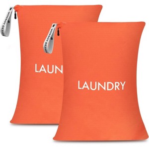 2 Pack Travel Laundry Bags, Washable Nylon Wet Dry Bags for Dirty Clothes, Swimsuits & Workout Gear - 1 of 4