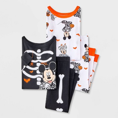 Toddler Boys' 4pc Snug Fit Mickey Mouse and Friends Halloween Pajama Set - Black