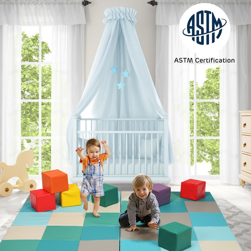 Costway 58'' Toddler Foam Play Mat Baby Folding Activity Floor Mat Home Daycare School, 3 of 11
