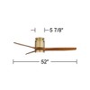 Casa Vieja 52" Windspun Modern Indoor Ceiling Fan 3 Blade LED Light Remote Control Soft Brass Finish Motor Bedroom Living Room Hugger DC Motor - 4 of 4