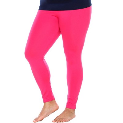 Women's Plus Size Super-Stretch Solid Leggings Pink One Size Fits Most Plus  - White Mark