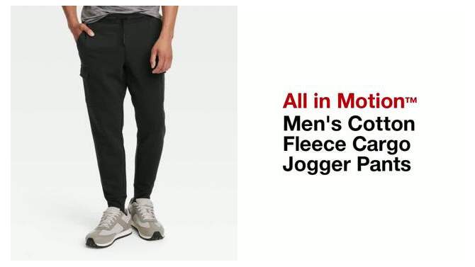 Men&#39;s Cotton Fleece Cargo Jogger Pants - All In Motion&#8482;, 2 of 4, play video
