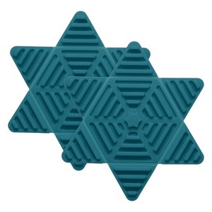 Unique Bargains Hexagon Star Heat Resistant Silicone Trivet Mat for Pots Coasters 2 Pcs - 1 of 4