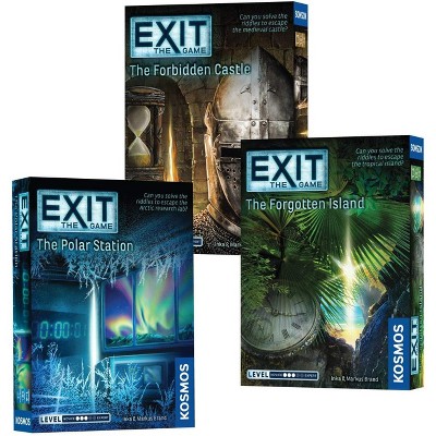 Thames & Kosmos EXIT: The Game, Season 2. Three-Pack: The Forgotten Island, The Polar Station, and The Forbidden Castle