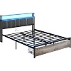 AMERLIFE LED Bed Frame with Drawers, 2-Tier Storage and Charging Station - 2 of 4