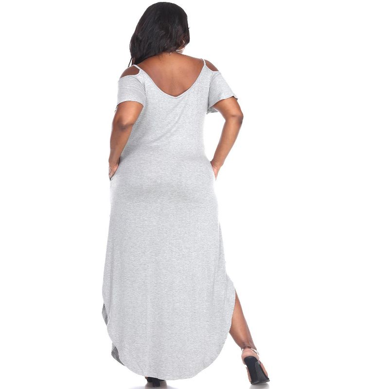 Women's Plus Size Cold Shoulder Lexi Maxi Dress with Pockets - White Mark, 3 of 4
