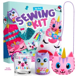 Joyfy 7 Sewing Projects Felt Sewing Kit for Kids, Animal DIY Arts and Crafts of Magical Unicorn Pillow and Mermaid Card Holder, Gift for Girls age 6+ - 1 of 4