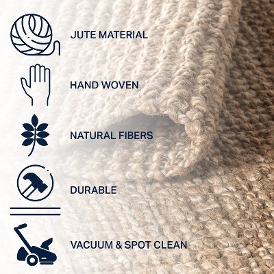 Coastal Charm Braided Blue Jute 7'x37' Reversible Area Rug