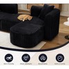 Luxury Modern Curved 4-Seater Modular Corduroy Sectional Sofa, Minimalist Cloud Couch with Movable Ottoman for Living Room Apartment - 2 of 4