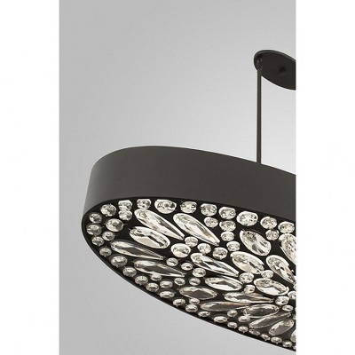 Black Cashmere Glam Crystal 6-Light Linear Chandelier