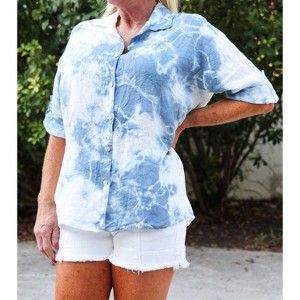 Women's Denim Button Up Shirt - TEMPO PARIS - 1 of 3