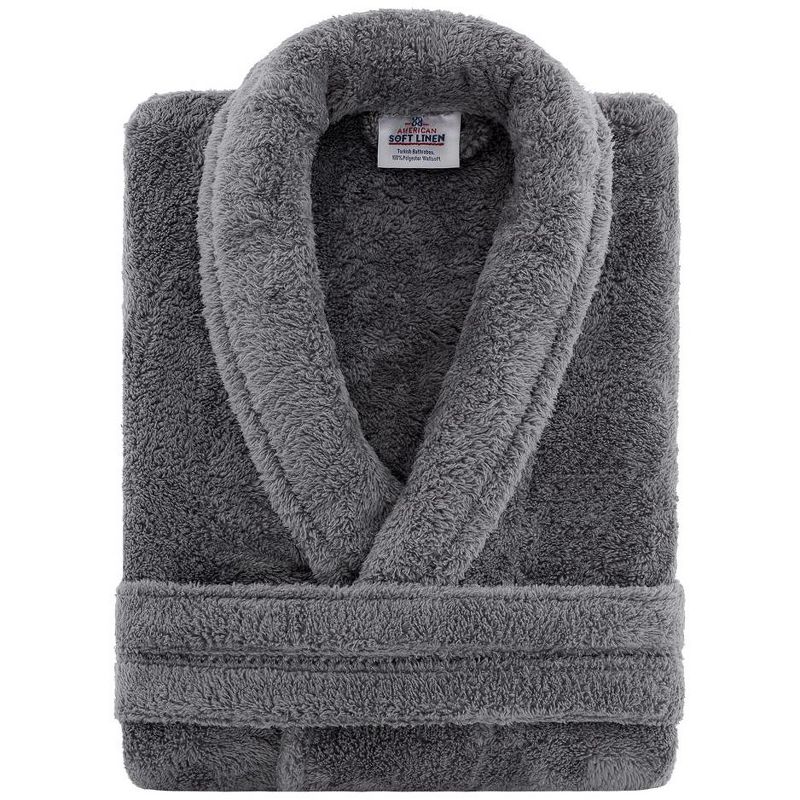 American Soft Linen Warm Fleece Bathrobe, Mens and Womens Adult Robes for your Bathroom, Shawl Collar Robes, 4 of 10