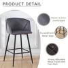Bar Stools Set of 2, 29''  Velvet Counter Height Bar Stools, Modern Bar Stools for Kitchen Island with Backrest Footrest Sturdy Metal Steel Frame - 4 of 4