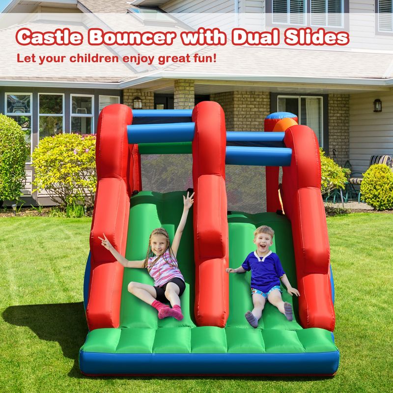 Costway Inflatable Bounce House 3-in-1 Dual Slides Jumping Castle Bouncer without Blower, 2 of 11