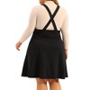 Agnes Orinda Women's Plus Size Suspender Detachable Strap Basic High Waist Overall A Line Dresses - 4 of 4