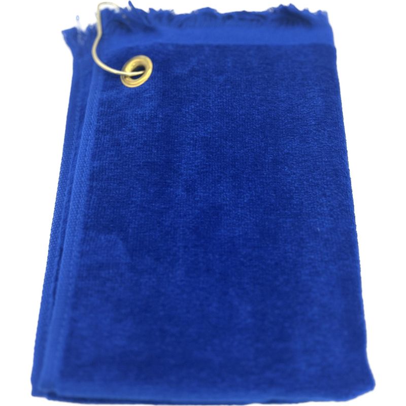 TowelSoft Premium Fringed 100% Cotton Terry Velour Golf Towel with Corner Hook &Grommet Placement, 3 of 6