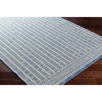 Amena Blue and Gray Rectangular Polypropylene Area Rug