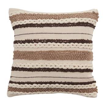 Saro Lifestyle Woven Down-Filled Throw Pillow With Striped Design