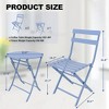 homfan 3-Piece Steel Bistro Set - 2 Weather-Resistant Folding Chairs & Table, Space-Saving for Patio/Balcony - 2 of 4