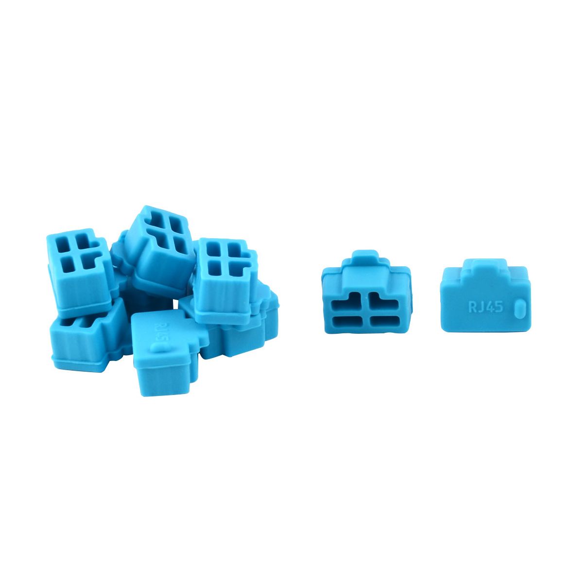 Unique Bargains Silicone Protective Moisture Absorbent Anti Dust Cover Blue 10 Pcs
