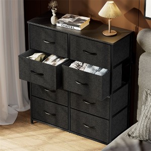 Resenkos 8 Drawer Dresser Fabric Storage Tower, Chest of Drawers for Bedroom, Sturdy Steel Frame, Wooden Top Black - 1 of 4