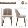 2Pcs Modern Wooden Accent Dining Chairs, Upholstered Armless Chairs with Padded Seat and Sturdy Wood Legs for Kitchen, Dining Room, Restaurant - 2 of 4