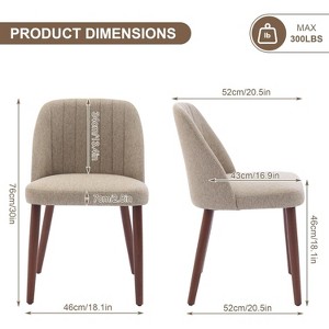 2Pcs Modern Wooden Accent Dining Chairs, Upholstered Armless Chairs with Padded Seat and Sturdy Wood Legs for Kitchen, Dining Room, Restaurant - 1 of 4