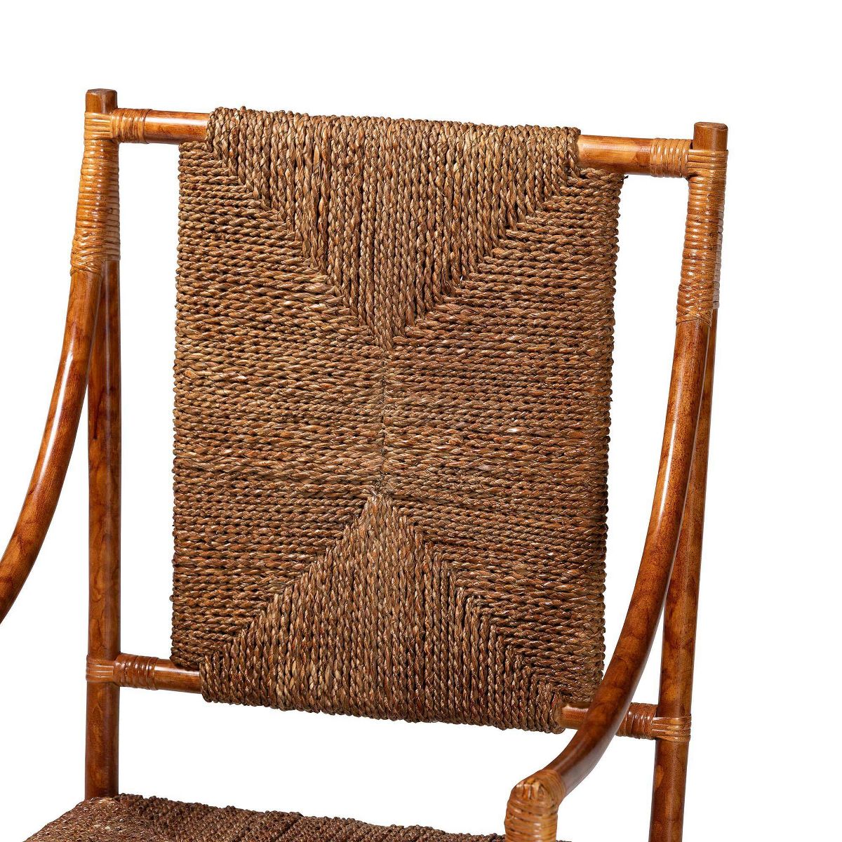 bali & pari Ramos Marbled Tortoise Natural Rattan and Seagrass Armchair Marbled Tortoise Brown/Natural Brown - thumbnail 5