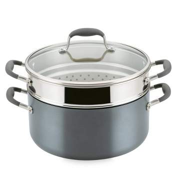 Anolon Advanced Home 8.5qt Wide Stockpot with Mutlifunction Insert Moonstone