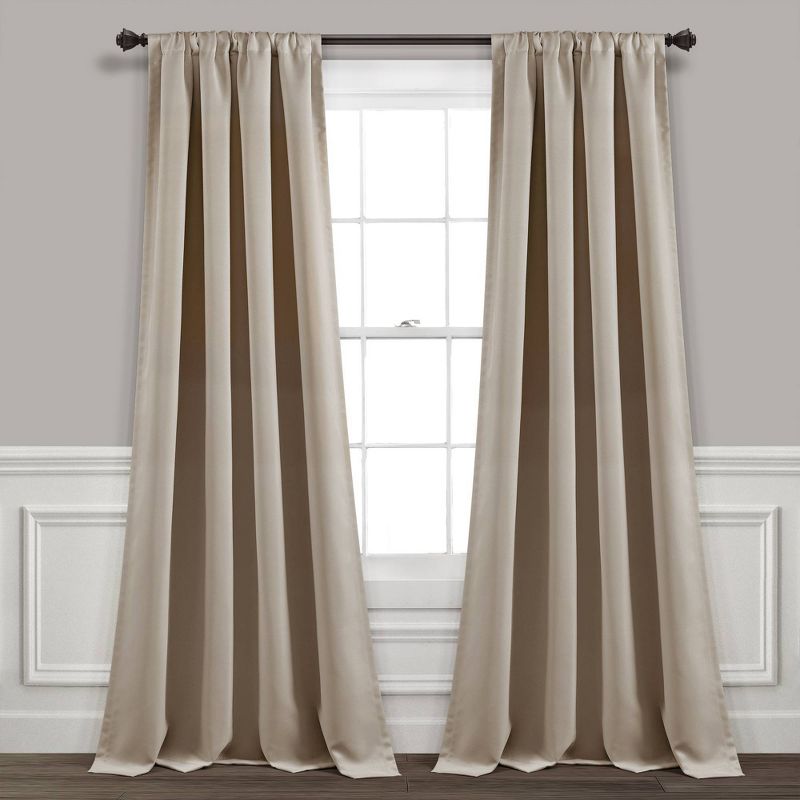 Set of 2 Insulated Rod Pocket Blackout Window Curtain Panels - Lush Décor, 1 of 9
