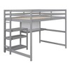 Full Size Wooden Loft Bed with Shelves, Desk and Writing Board - 3 of 4