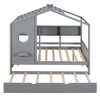 KWPZQEB House Bed Frame with Storage Shlef, Wooden Montessori Bed with Trundle & Fence for Kids, No Box Spring, Easy Assemble - 4 of 4