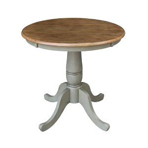 29" Dining Height Wilson Round Pedestal Table Hickory Brown/Stone Gray - International Concepts: Modern Style, 30" Kitchen Table - 1 of 4