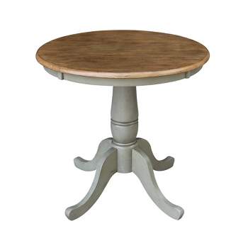 29" Dining Height Wilson Round Pedestal Table Hickory Brown/Stone Gray - International Concepts