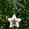 Northlight Plush Metallic Star Hanging Christmas Ornament - 3.75" - White and Silver - 2 of 4