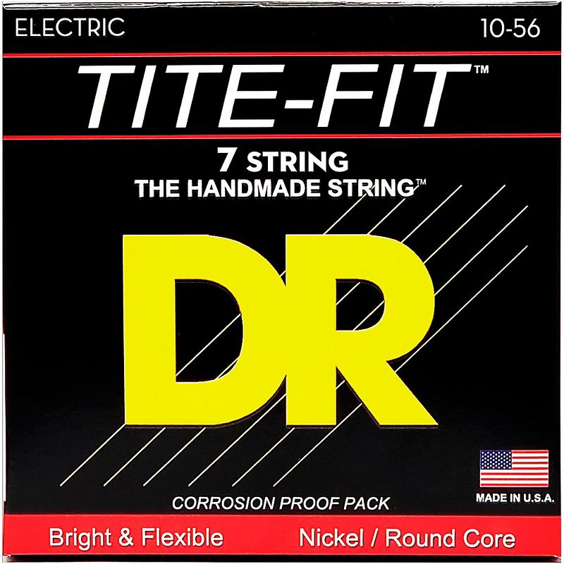 DR Strings Tite-Fit MT7-10 Medium 7-String Nickel Plated Electric Guitar Strings, 1 of 4