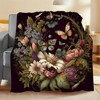 Lomsoe Vintage Flower Basket Butterfly Print Flannel Blanket - All Seasons Soft and Warm Throw Blanket for Bed, Napping, Camping, Travel, Office - 2 of 4
