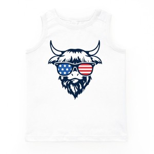 The Juniper Shop Patriotic Cow Sunglasses Youth Tank Top - 1 of 4